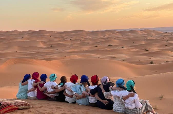 Sunset over Erg Chebbi dunes Merzouga — 7-day Grand South tour