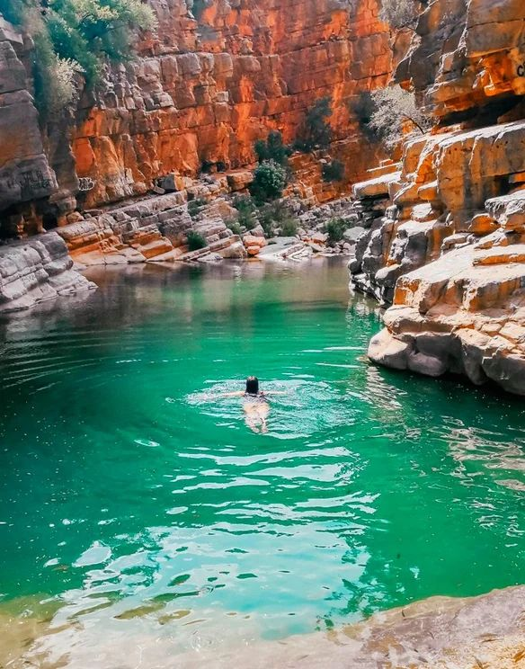 Turquoise natural pools of Paradise Valley near Agadir